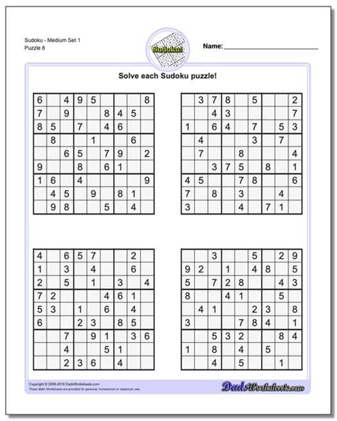 Just click & print thousands of free medium sudoku puzzles ▦. Sudoku - Medium