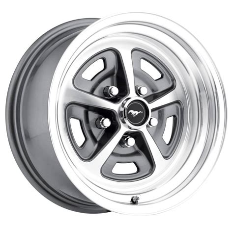 65 73 Mustang 15 X 7 Magnum Alloy Wheel Charcoal Machined Finish
