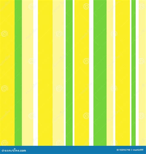 Yellow Green And White Vertical Stripes Seamless Pattern Stock Vector