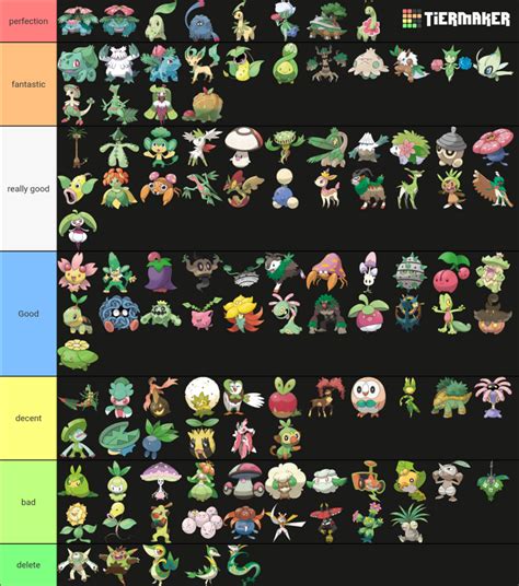 Grass Type Pokemon Names