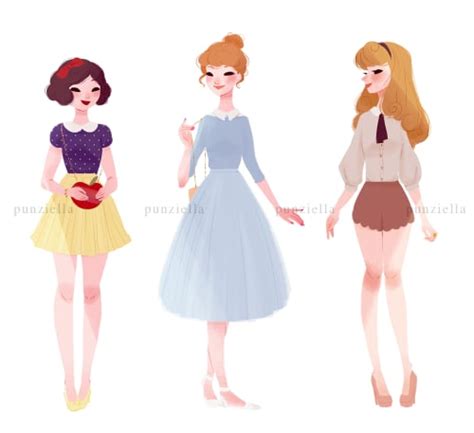 Snow White Cinderella And Aurora Modern Disney Princess Portraits