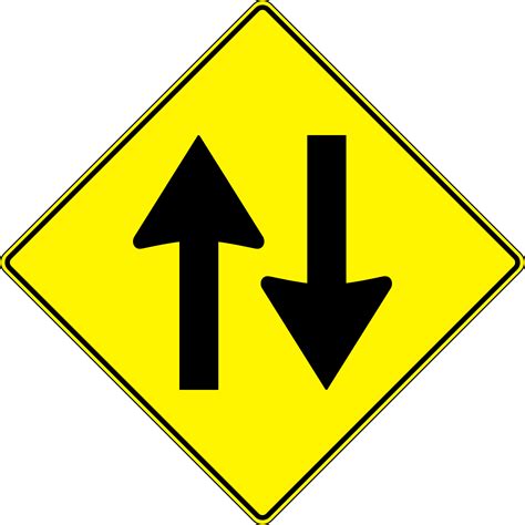 Clipart Yellow Road Sign Two Way Traffic