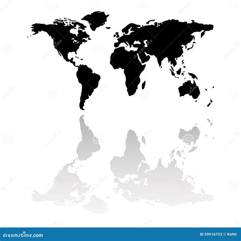 Black World Map Silhouette Royalty Free Stock Photo Cartoondealer Com