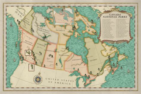 Map Of Canada National Parks Maps Of The World