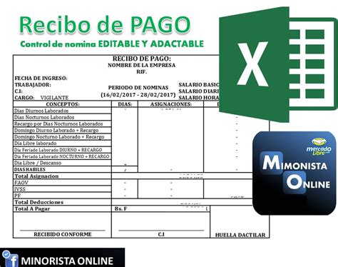 Recibos De Pago Formato Excel Image To U