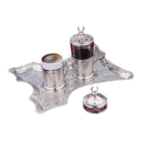 Buy Turkish Coffee Set For One Silver Colour Online Grand Bazaar