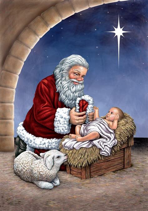 Santa And Baby Jesus Diamond Painting Bling Art