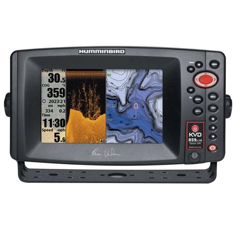 The Humminbird Fish Finder Is Shown With Two Different Images On Its