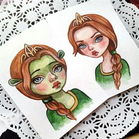 Princess Fiona👑 Sold Art Illustration Shrek Fiona Princess