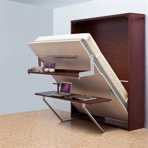 Shelf + Desk + Super Single Vertical Hidden Wall Bed, Space Saving