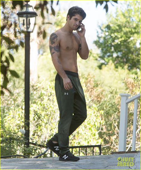 Photo Tyler Posey Goes Shirtless As He Works On His Motorcycle