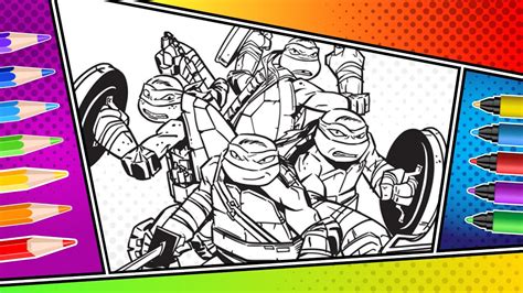 Coloring TMNT | Leonardo Donatello Michelangelo Raphael Ninja Turtles