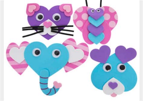 Valentines Day Animals Foam Craft Kit Makes 24 Animals Etsy