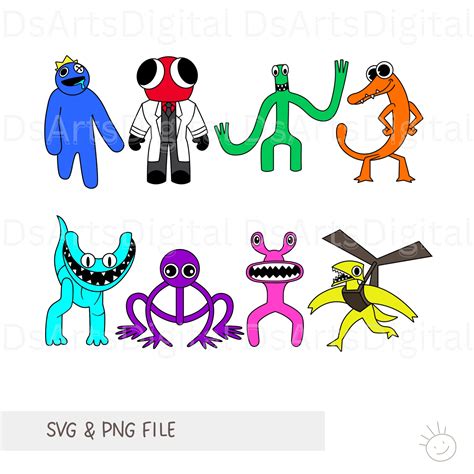 Rainbow Friends SVG, Rainbow Friends All Character Bundle, Rainbow