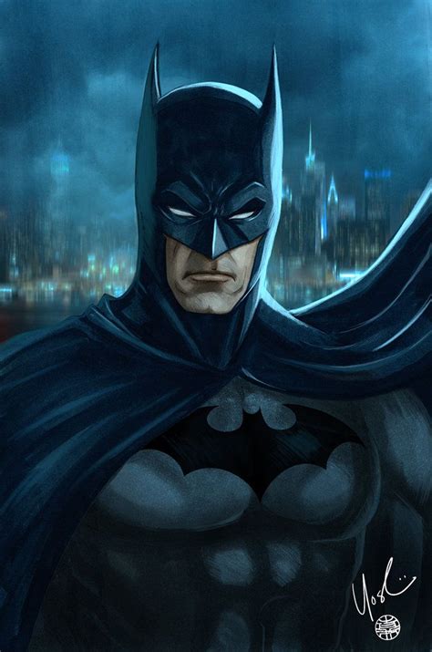 Lynne Yoshii Illustrator Gallery Batman Portrait Batman Comics