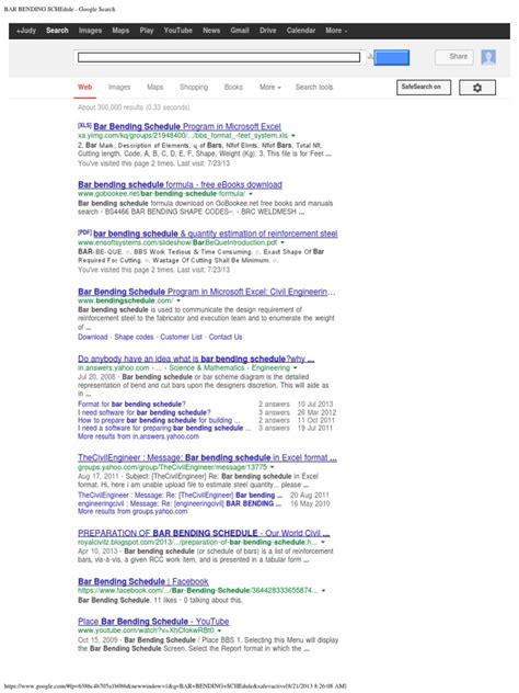 Show google's cached results of a specic page. BAR BENDING SCHEdule - Google Search.pdf | Digital ...