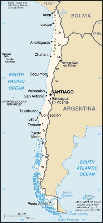 Mapas De Chile Mapa De Chile Con Ciudades