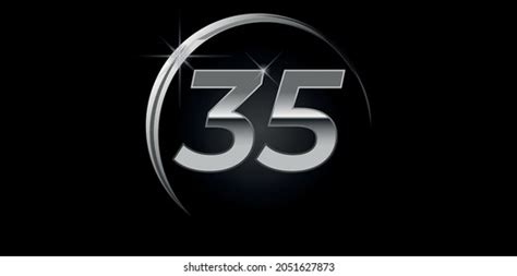 Chrome Vector Number 34 Logo Birthday Stock Vector Royalty Free