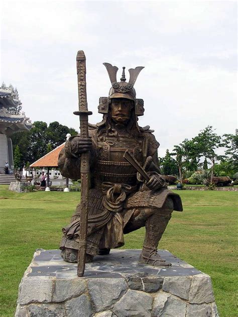 Japanese Soldier Sculpture Bronze Statue Garden Art Sculpture