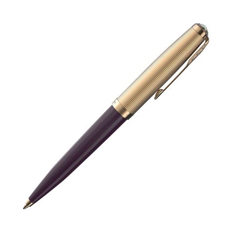 Parker 51 Ballpoint Pen In Plum With Gold Trim New In Original Box Ebay