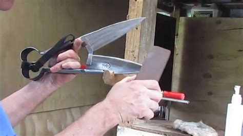 Sharpening Handblade Shears With A Sharpening Peg Traditional Youtube