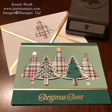 Stampin Up Perfectly Plaid Stamp Set And Pine Tree Punch Christmas