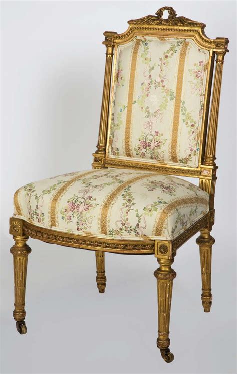 Amazing gallery of interior design and decorating ideas of louis chair in bedrooms, closets, living rooms, dens/libraries/offices, bathrooms. 19th Century Pair of Louis XVI Style French Gilt ...