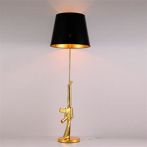 Ak 47 Floor Light Gun Floor Lamp E27 Gold Black Shade Gold Shade Nordic