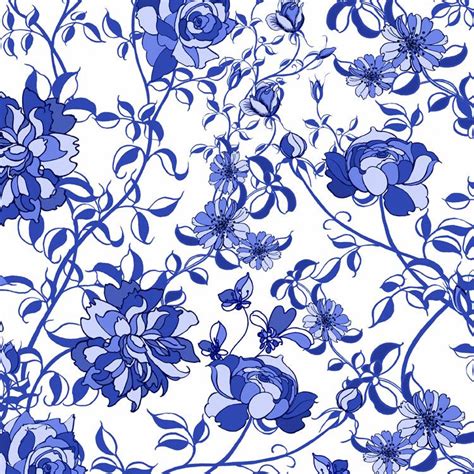 Famous Blue And White China Pattern Wallpaper