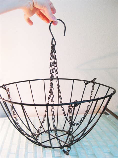 Hanging Metal Wire Basket Plants Large Outdoors Flowers Etsy
