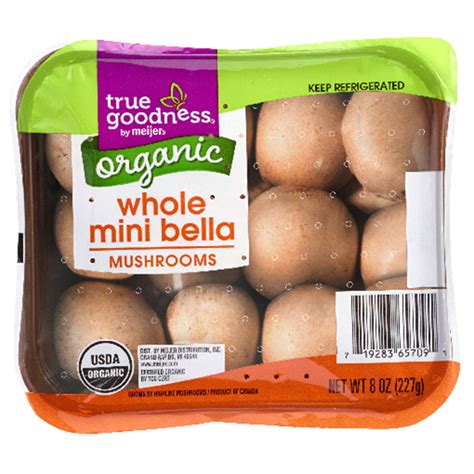 True Goodness Organic Whole Mini Bella Mushrooms 8 Oz Mushrooms