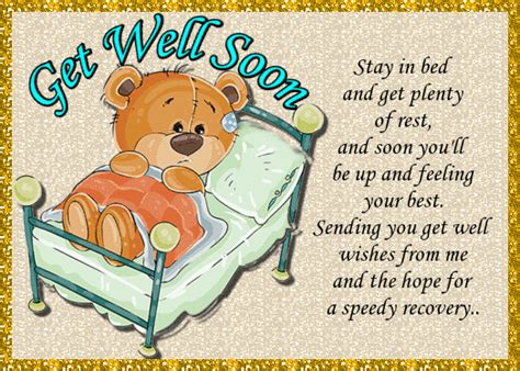 Get Well Soon Teddy Bear Free Get Well Soon Ecards Greeting Cards 123 Greetings