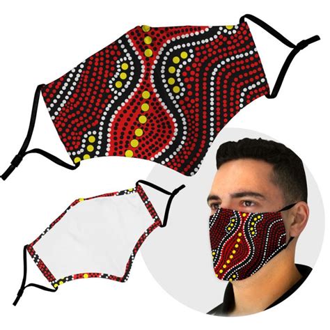 Aboriginal Flag Face Masks Indigenous Theme Face Masks
