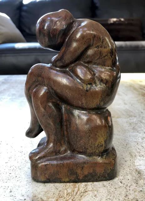 Rare Danish Ceramicpottery Statue Of A Seatedmourning Woman By L