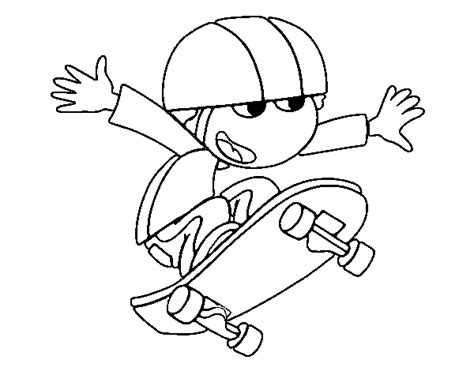 Disegno Di Bambino Su Skate Da Colorare