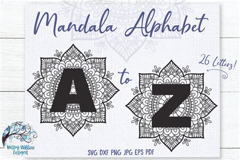 Alphabet Mandala Svg Mandala Letters Svg Alphabet Svg Letter Monogram