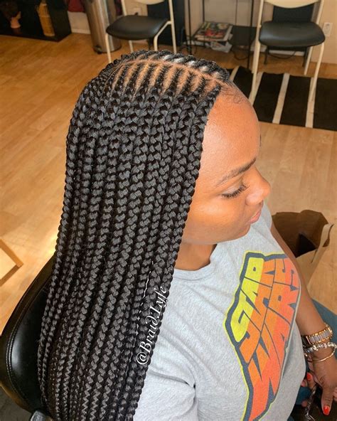 Briana Noble on Instagram: “6 weeks touch up for medium box braids. She