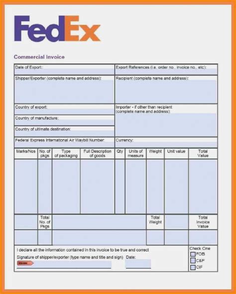 Fedex Commercial Invoice Form Pdf Lbl Home Defense Products In Proforma