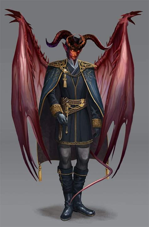 OC Barrakus Alstroemeria Bloodtaint Tiefling Fantasy Demon Fantasy Character Design