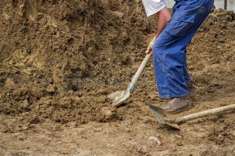 Construction Worker Shoveling Dirt Stock Photo Image 42257730