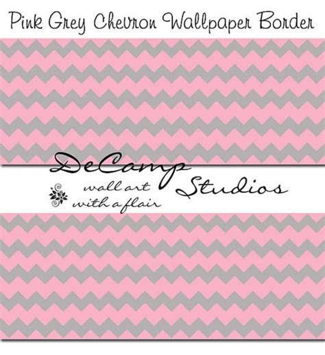 Pink And Grey Chevron Wallpaper Wall Art Border Decals For Baby Girl
