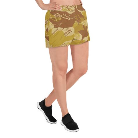 Rhodesian Brushstroke Arid Camouflage Womens Athletic Short Shorts