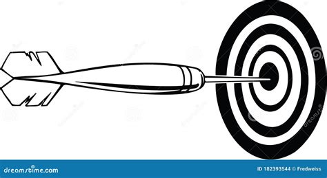 Dart In Bullseye Vector Illustration Stock Vector Illustration Of