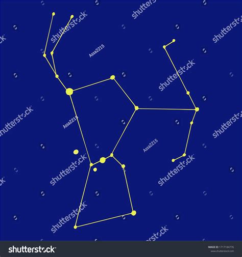 Hand Drawing Constellation Orion Vector Stock Vector Royalty Free