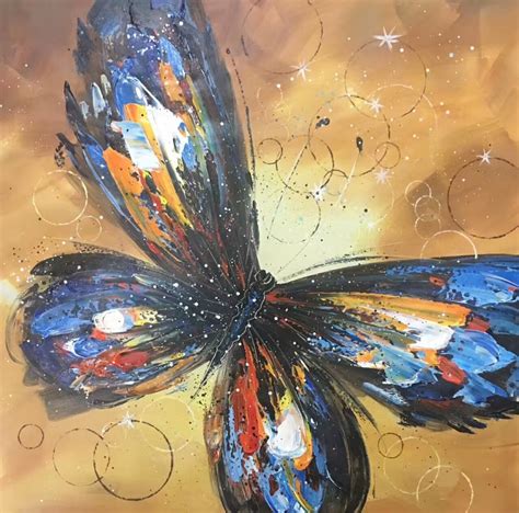Colourful Butterfly Canvas Painting Hand Painted Modern Abstract Animal