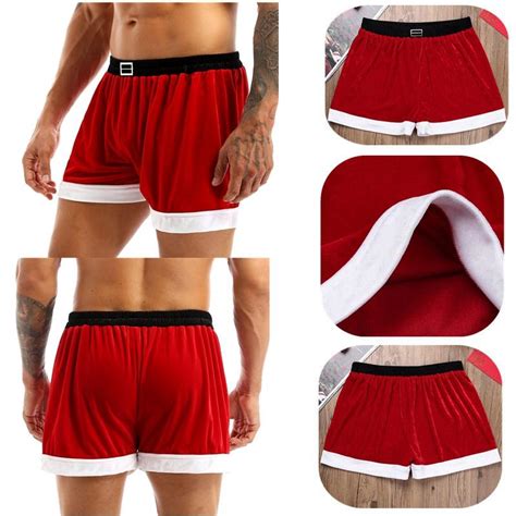 buy holiday cosplay clothing mens flannel christmas santa claus costume boxer shorts underpants