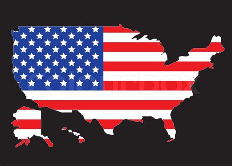 Usa Karte Ootline Mit Usa Flagge Vektor Illustration Stock Vektor