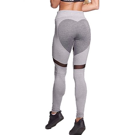 free shipping 2017 fashion heart pattern mesh splice leggings harajuku fitness clothing elastic
