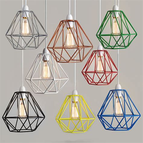 Drum lamp shades with patterns or solid colours give a modern update to a vintage or antique lamp. Modern Industrial Caged Metal Ceiling Pendant Light Shade ...