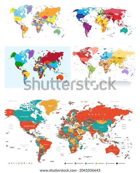 World Map Borders Each Country Stock Vector Royalty Free 2041036643